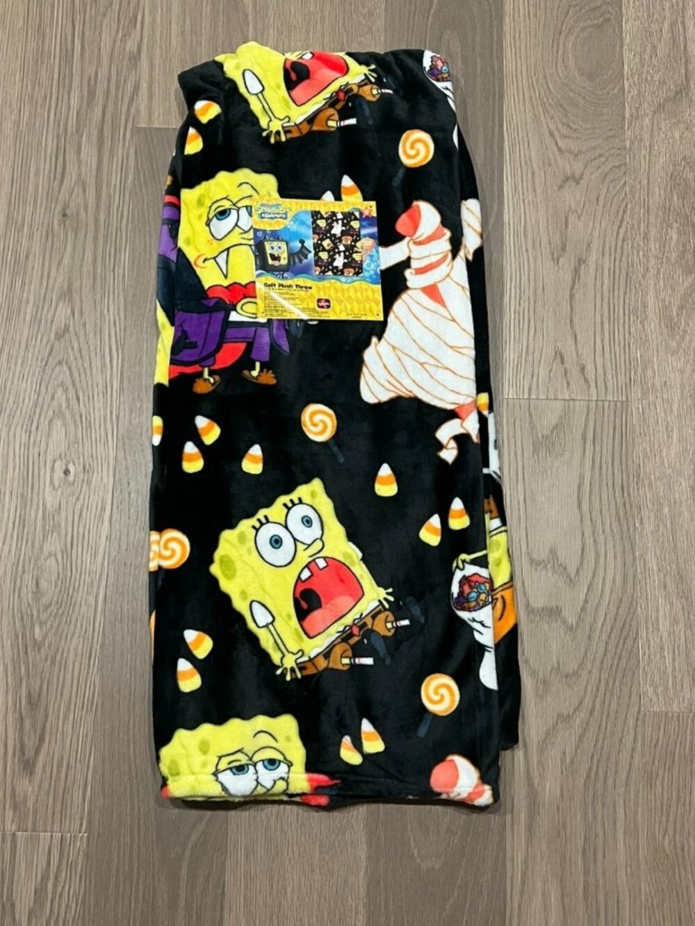 Nickelodeon SPONGEBOB SQUAREPANTS HALLOWEEN Throw Blanket 50x70 Black Mummy 2026